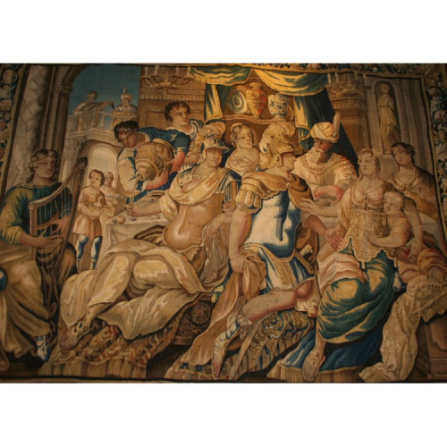 A 17th CENTURY ROYAL AUBUSSON TAPESTRY, BY ISAAC MOILLON (1614-1673) 'The Banquet of Dido and Aeneas'