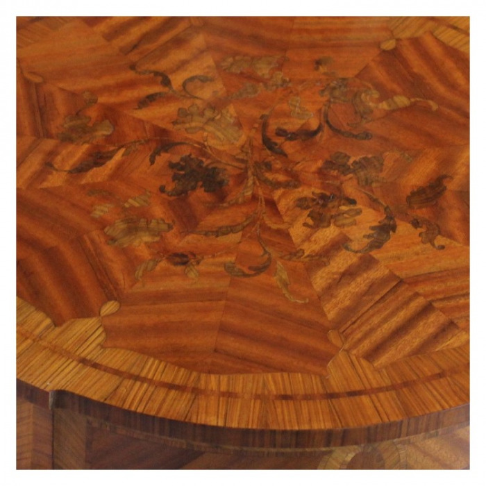 A FRENCH LOUIS XV KINGWOOD AND BOIS SATINEE MARQUETRY GUERIDON 19TH CENTURY CIRCA 1860